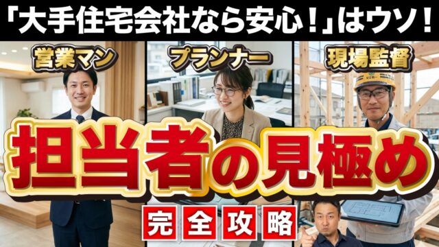 【完全攻略】家づくり失敗確定？！ヤバい担当者の見分け方［営業・プランナー・現場監督］【2026年最新版】新築/注文住宅 | 最重要記事